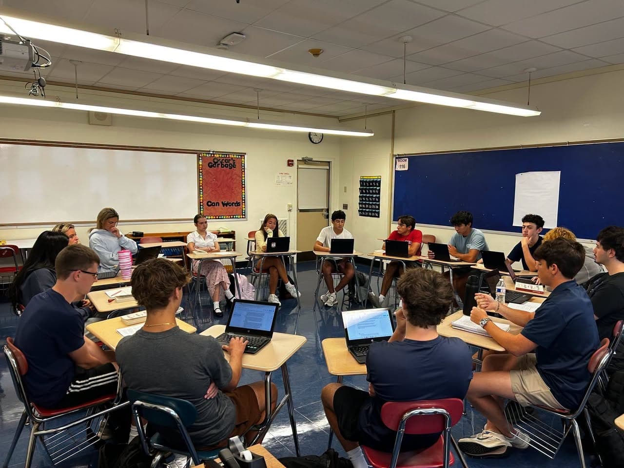 Governor Livingston High School students take part in AP Capstone classroom work focused on research, evidence and discussion.